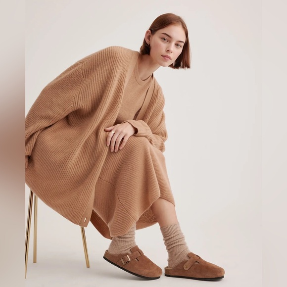 Quince Water Repellent Suede Clog Mule Color Cafe Size 9 - Picture 3 of 6